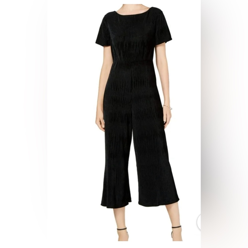 French Connection Black Textured Jumpsuit